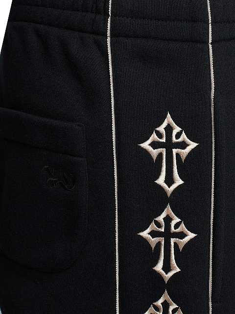 Black Jersey Set With Cross Embroidery, 4