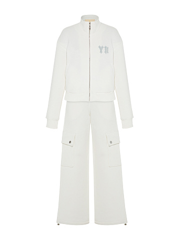 White Jersey Cargo Pants Tracksuit, 1