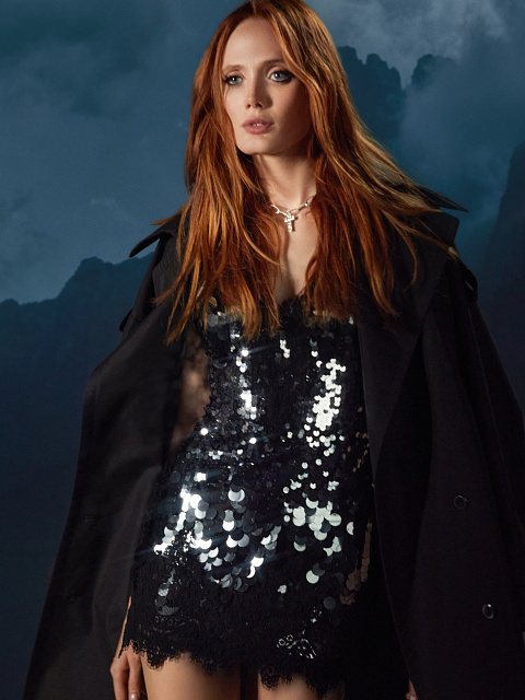 Black Leather Trim Cotton Trench Coat, 10
