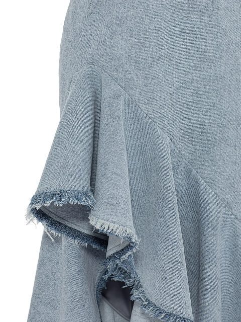 Light Blue Asymmetric Tail Maxi Dress, 3