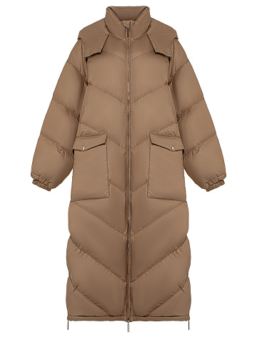 Beige Maxi Puffer Jacket, 1