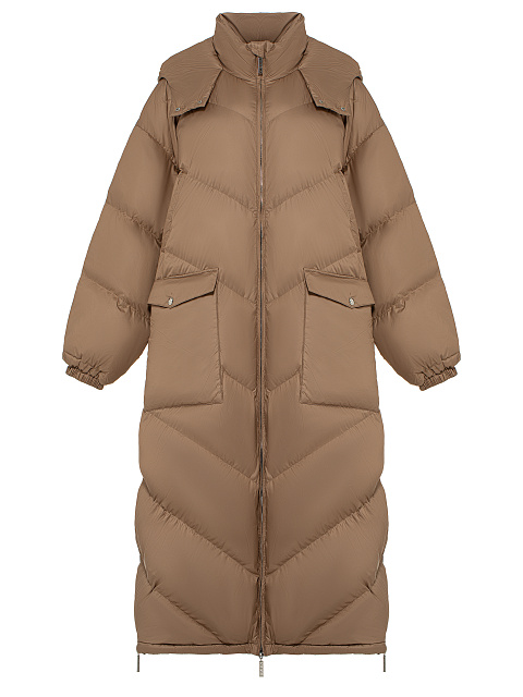 Beige Maxi Puffer Jacket, 1