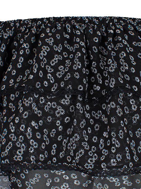 Black Chiffon Off Shoulder Top, 3 Black Chiffon Off Shoulder Top, 3