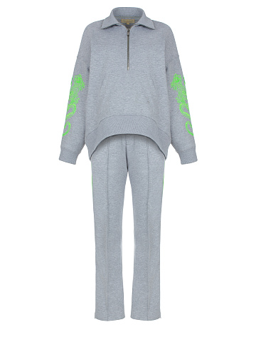 Embroidered Grey Jersey Suit, 1