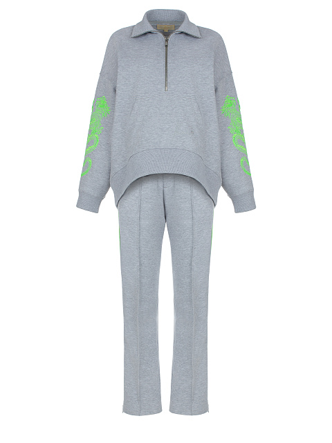 Embroidered Grey Jersey Suit, 1