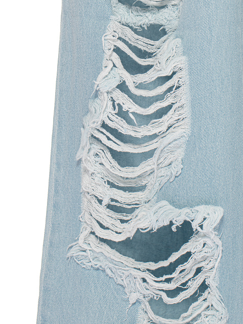 Light Blue Ripped Wide Leg Jeans, 4 Light Blue Ripped Wide Leg Jeans, 4