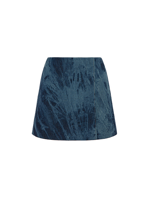 Blue Denim Tie-Dye Jacket & Skirt, 3