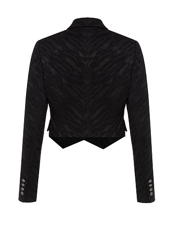 Black cropped jacquard jacket, 2