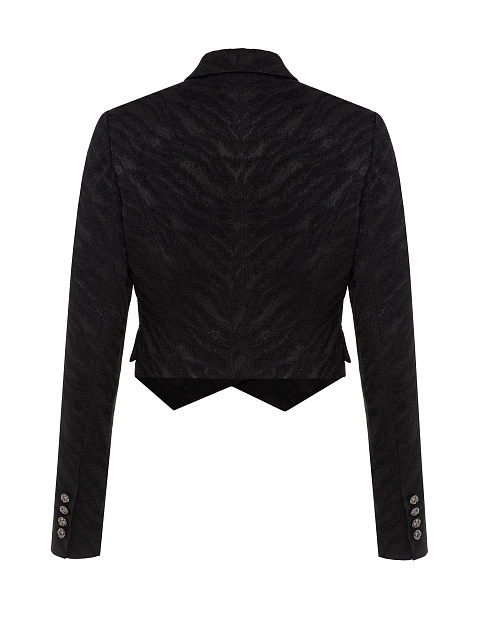 Black cropped jacquard jacket, 2