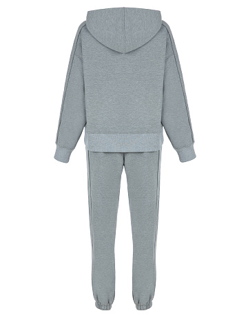 Grey Jersey Set With Lily Embroidery, 2