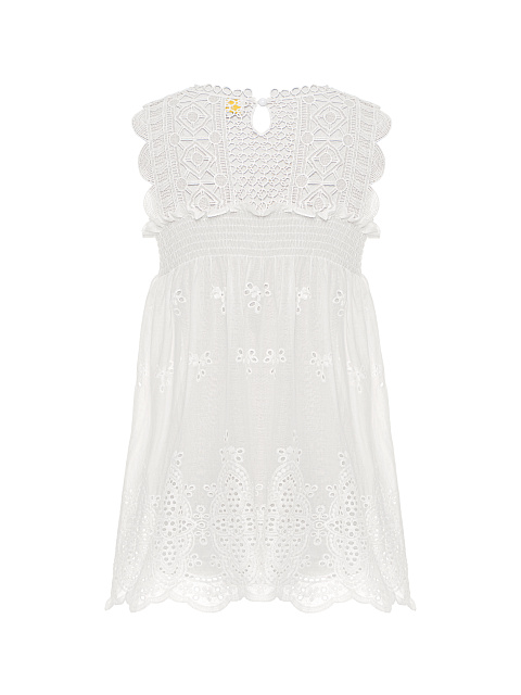 White cotton perforated top, 2