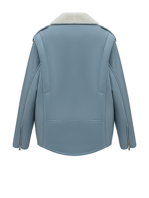 Light Blue Oversized Shearling Jacket, 2