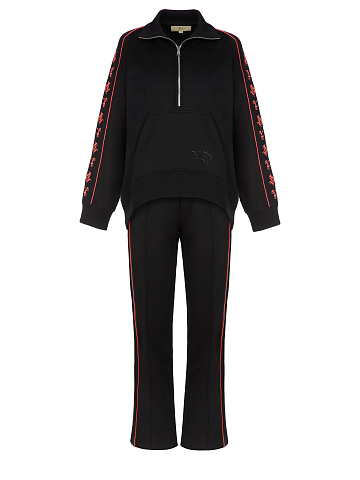 Black Embroidered Jersey Suit, 1