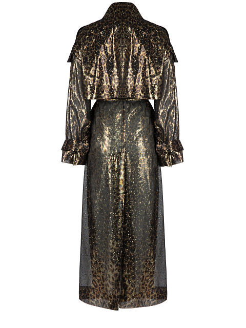Leopard Printed Silk Trench Coat, 3