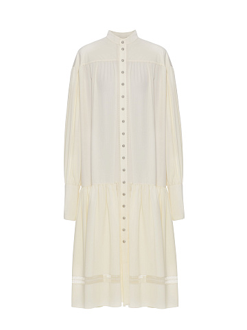 Ivory cotton shirt dress, 1