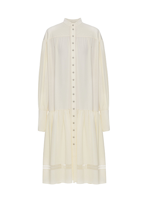 Ivory cotton shirt dress, 1