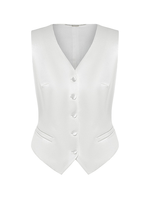 White three-piece suit with embroidery and mink cuffs, 4
