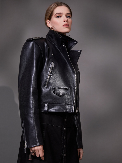 Black Leather Biker Jacket, 9