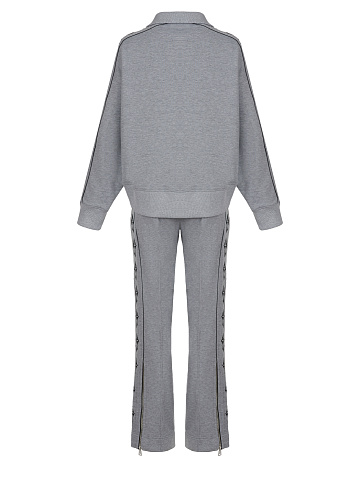 Grey Cross Embroidered Jersey Suit, 2