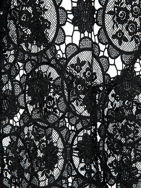 Black Lace Open Back Midi Dress, 3