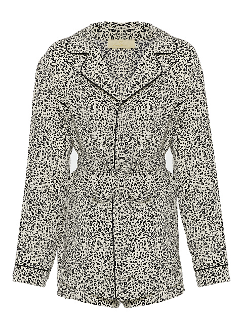 Beige Leopard Pajama Set, 1