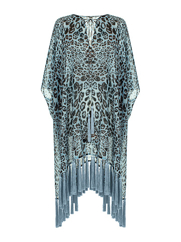 Blue Leopard Fringe Tunic, 1