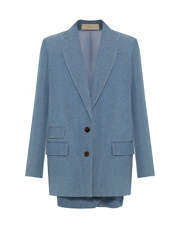 Blue denim two-piece suit, 1