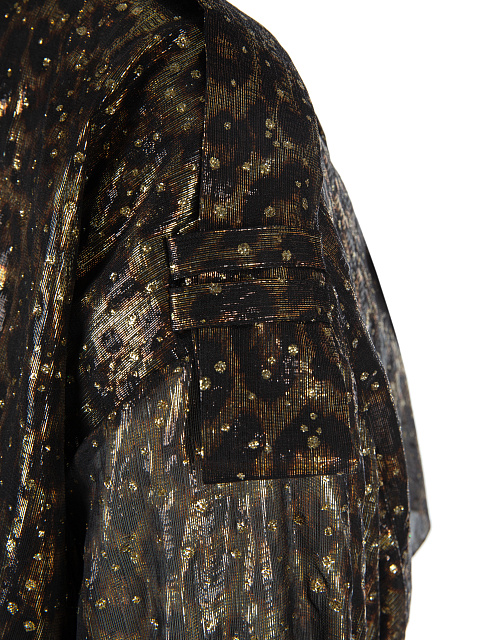 Leopard Printed Silk Trench Coat, 6