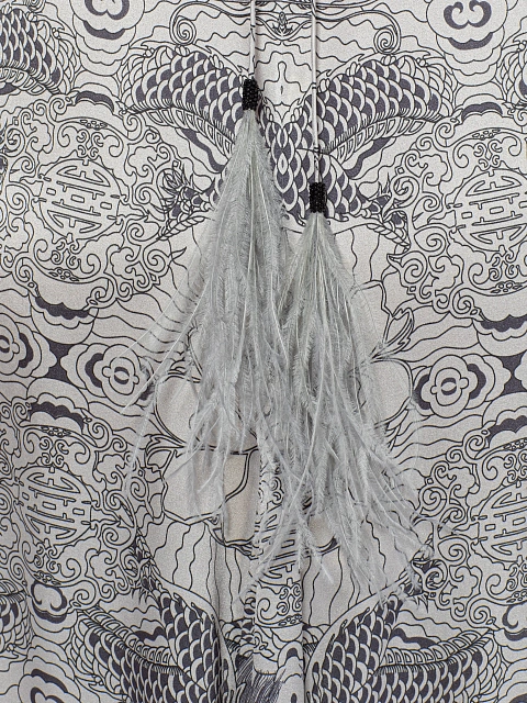 Grey Printed Silk Maxi Dress, 4