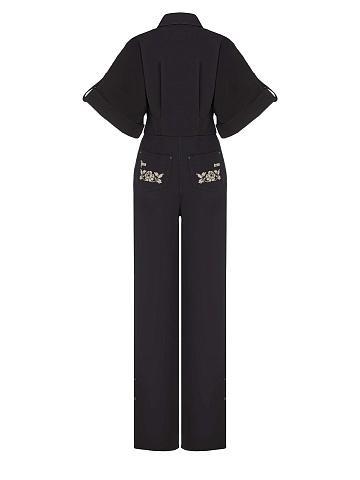 Black denim jumpsuit, 2
