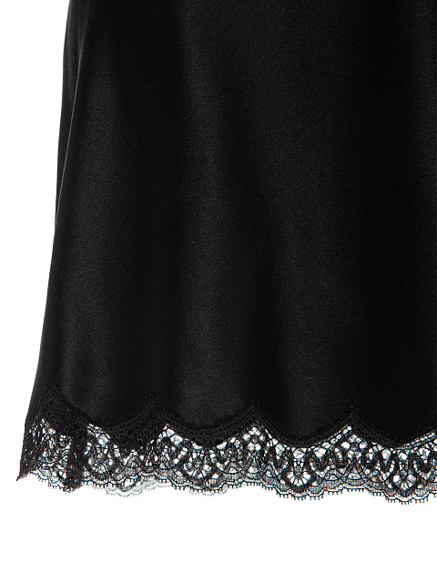 Black Lace Cotton Wrap Mini Dress, 5