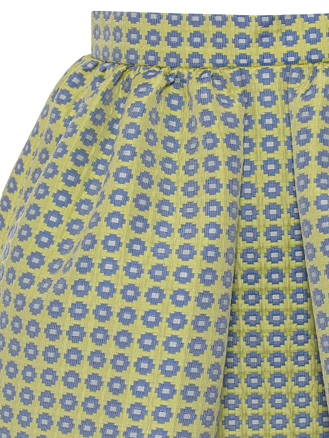 Yellow Jacquard Top & Mini Skirt Set, 6