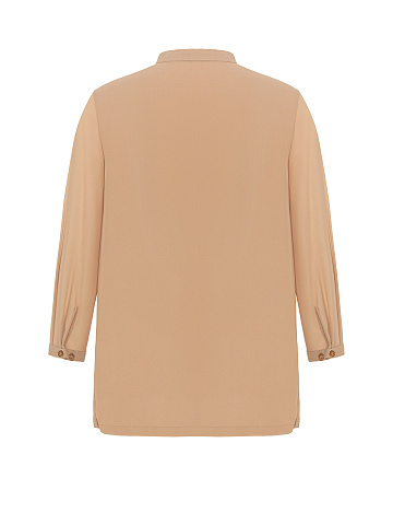 Beige Embroidered Chiffon Shirt, 2