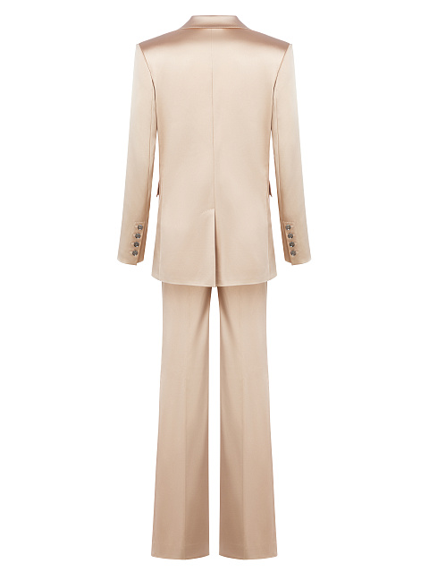 Beige Silk Satin Suit, 2