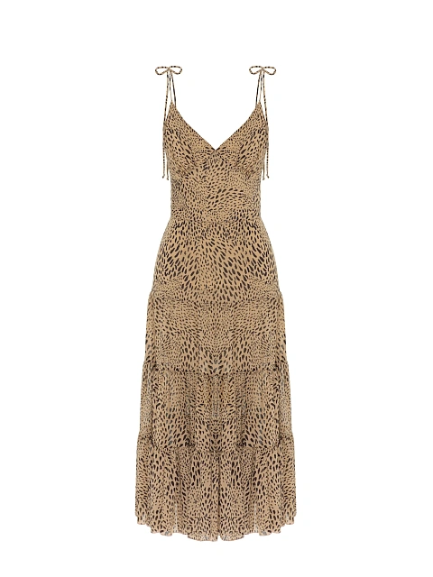 Beige Sundress With Leopard Print, 1