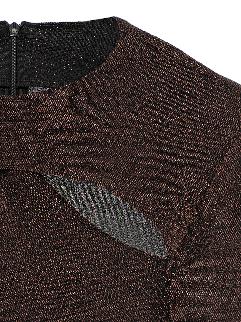 Brown Lurex Jersey Midi Dress, 3