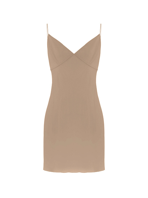 Beige mesh dress with mink fur, 3