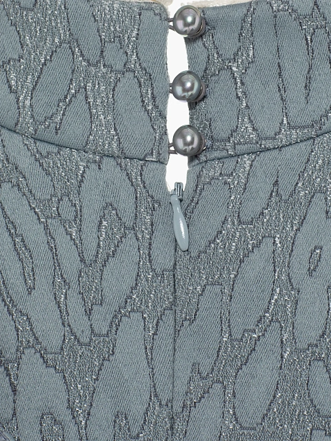 Grey Leopard Pattern Jacquard Mini Dress, 4