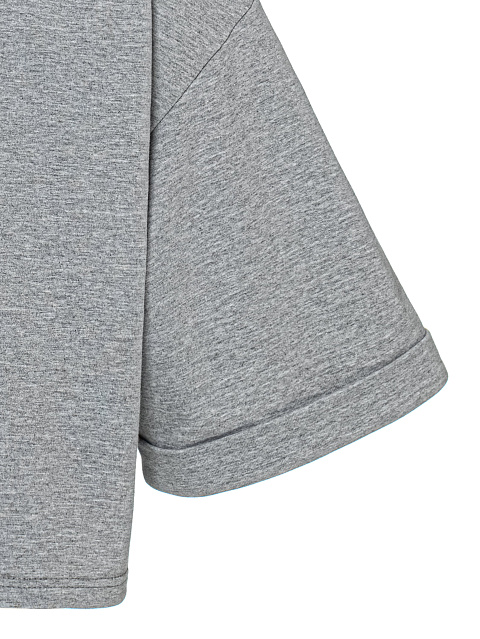 Gray cropped cotton T-shirt , 3