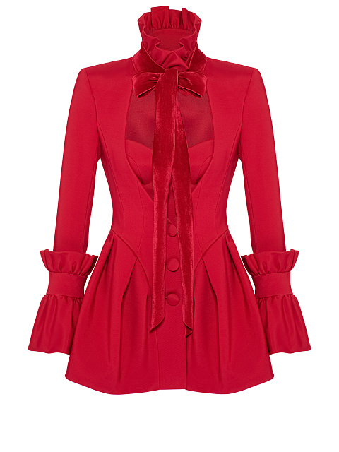Red Blazer Mini Dress & Top Set, 1