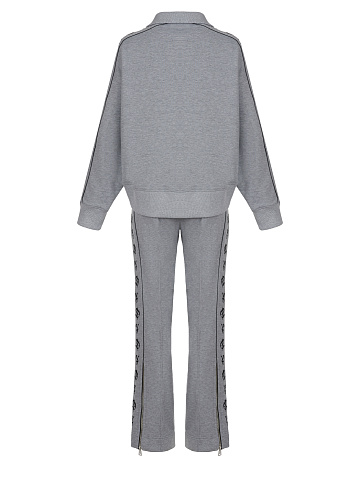 Grey Embroidered Jersey Suit, 2