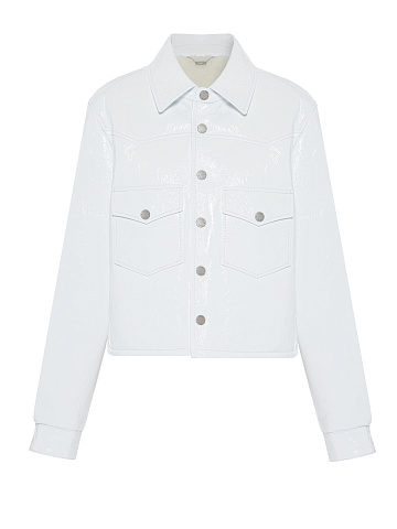 White Patent Shearling Jacket, 1