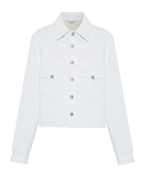 White Patent Shearling Jacket, 1