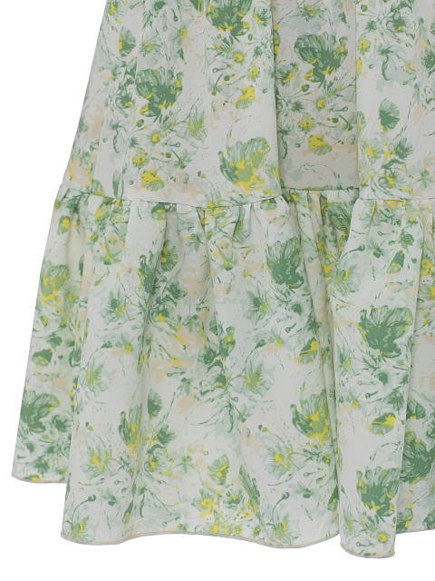 Mini dress with green floral print, 3