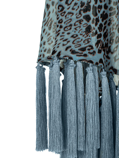 Blue Leopard Fringe Tunic, 4