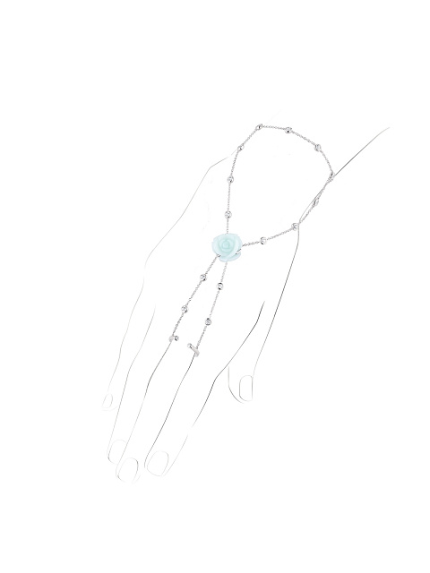 Carved Chalcedony, Round Sapphire, Round Diamonds Slave Bracelet , 1