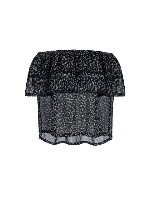 Black Chiffon Off Shoulder Top, 1 Black Chiffon Off Shoulder Top, 1