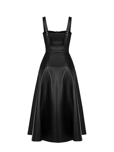 Black Leather Midi Dress, 2