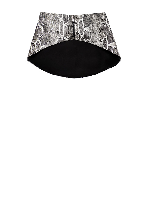 Grey Snakeskin Faux Leather Peplum Belt, 1