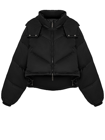 Black Cropped Puffer Jacket, 1
